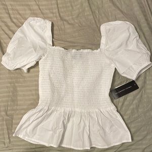 NWT French Connection white blouse size 2 off the shoulders cute and flirty top